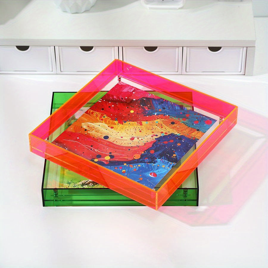 Elegant Acrylic Photo Frame - Transparent Minimalist Design for Wall Art and Posters, 25x25cm Table Display, No Insert Included