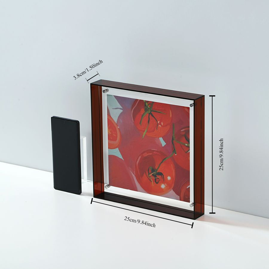 Elegant Acrylic Photo Frame - Transparent Minimalist Design for Wall Art and Posters, 25x25cm Table Display, No Insert Included