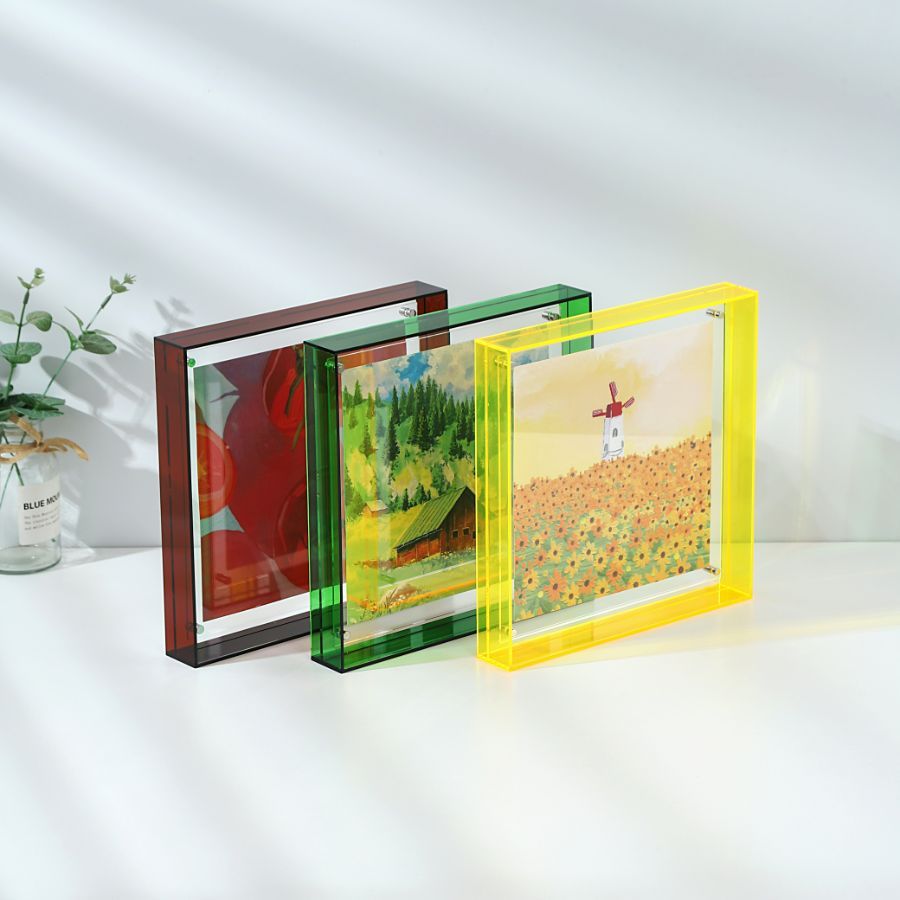 Elegant Acrylic Photo Frame - Transparent Minimalist Design for Wall Art and Posters, 25x25cm Table Display, No Insert Included