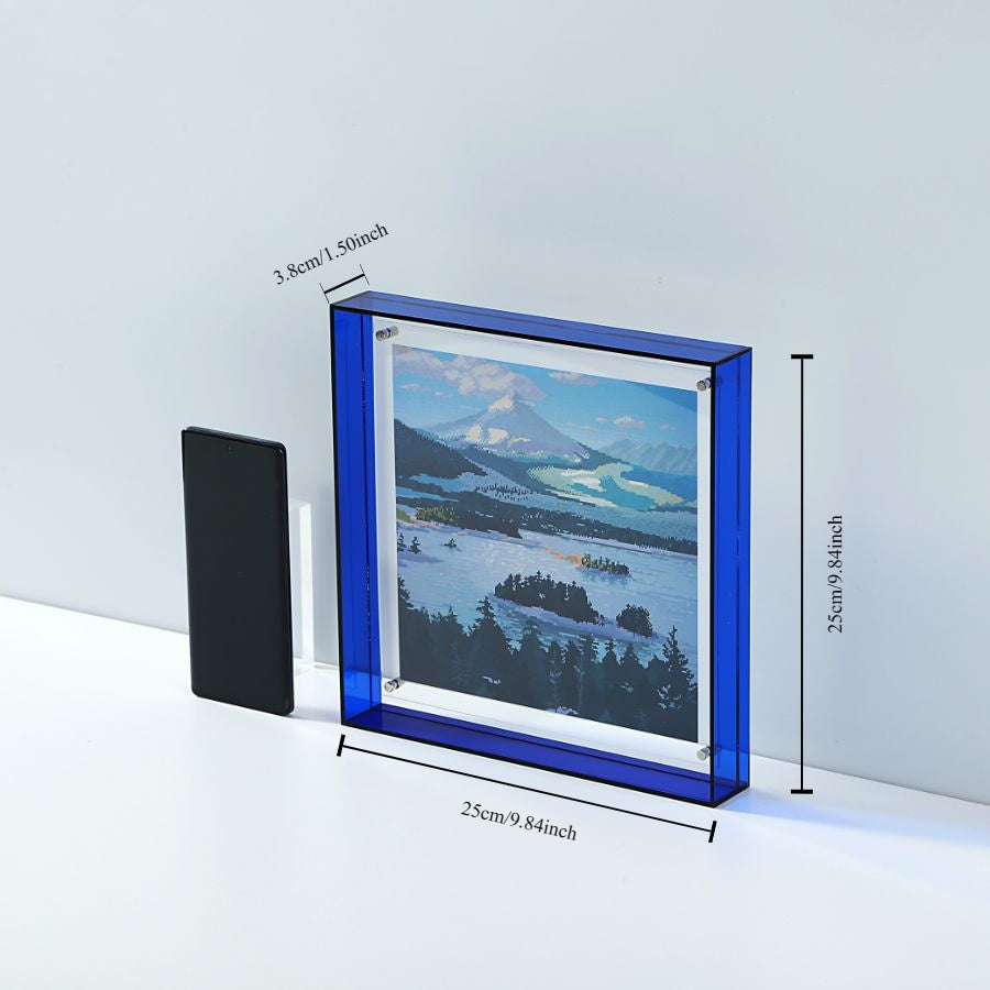 Elegant Acrylic Photo Frame - Transparent Minimalist Design for Wall Art and Posters, 25x25cm Table Display, No Insert Included