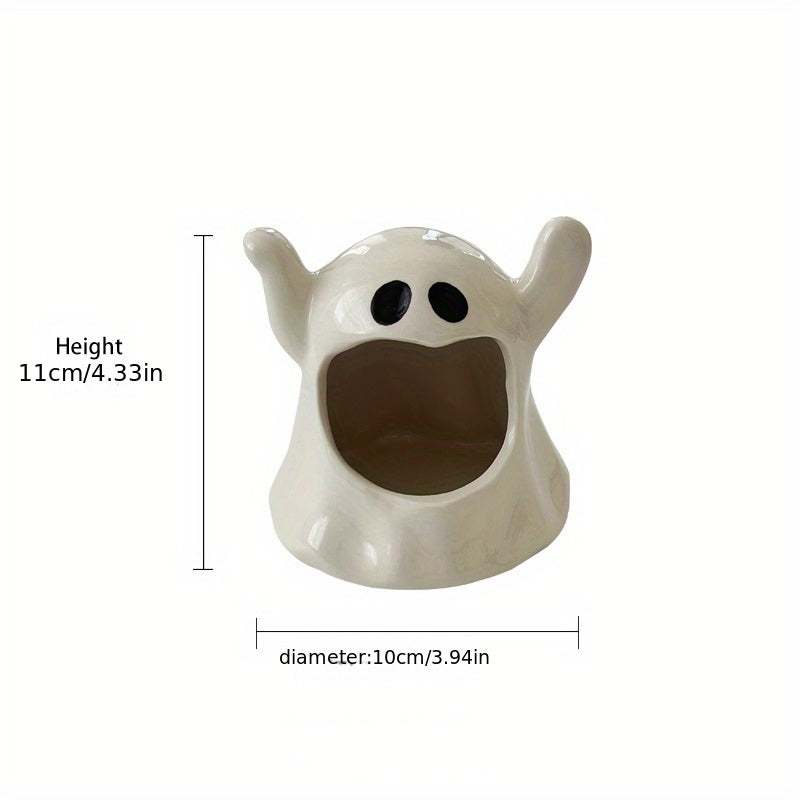 Halloween Spook Portacandele in Ceramica - Aromaterapia Portacandele da Tavolo, Decorazione Festiva (1 Pezzo)