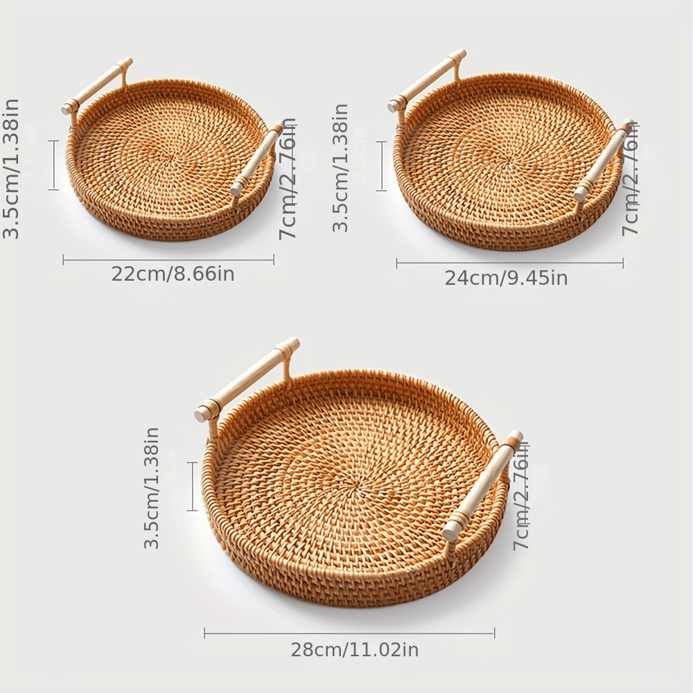 RattanTray - Wicker Coaster Tray with Handles