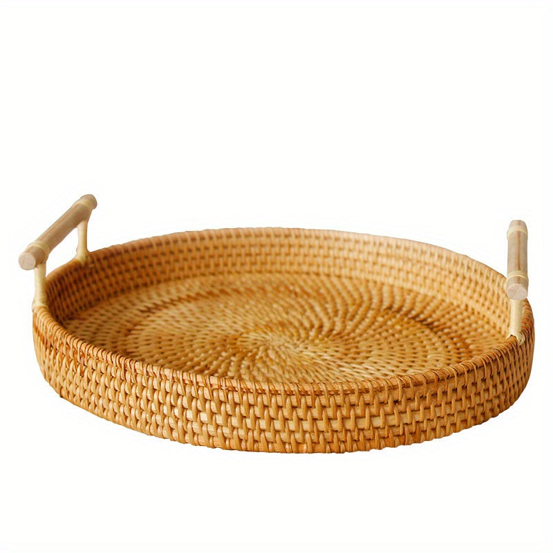 RattanTray - Wicker Coaster Tray with Handles