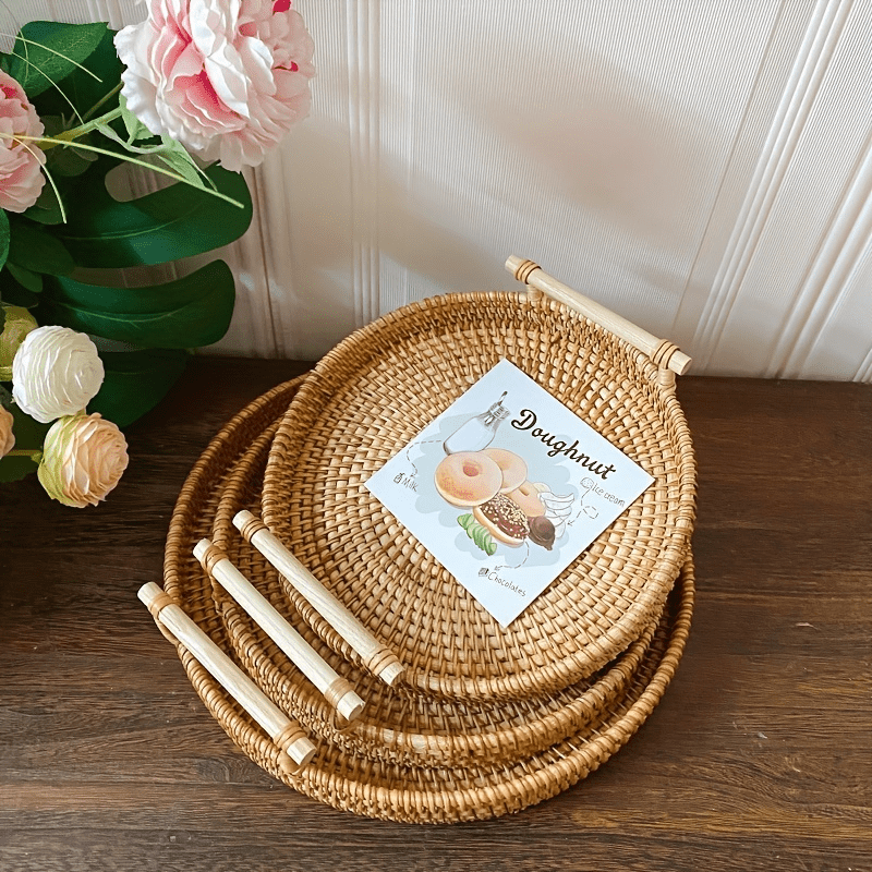 RattanTray - Wicker Coaster Tray with Handles