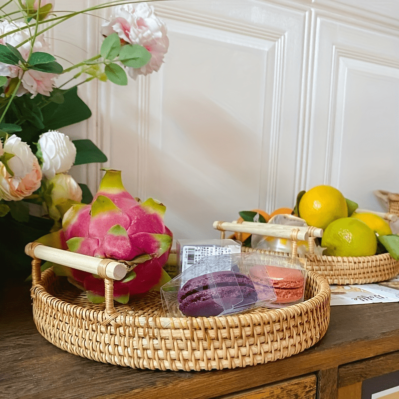 RattanTray - Wicker Coaster Tray with Handles