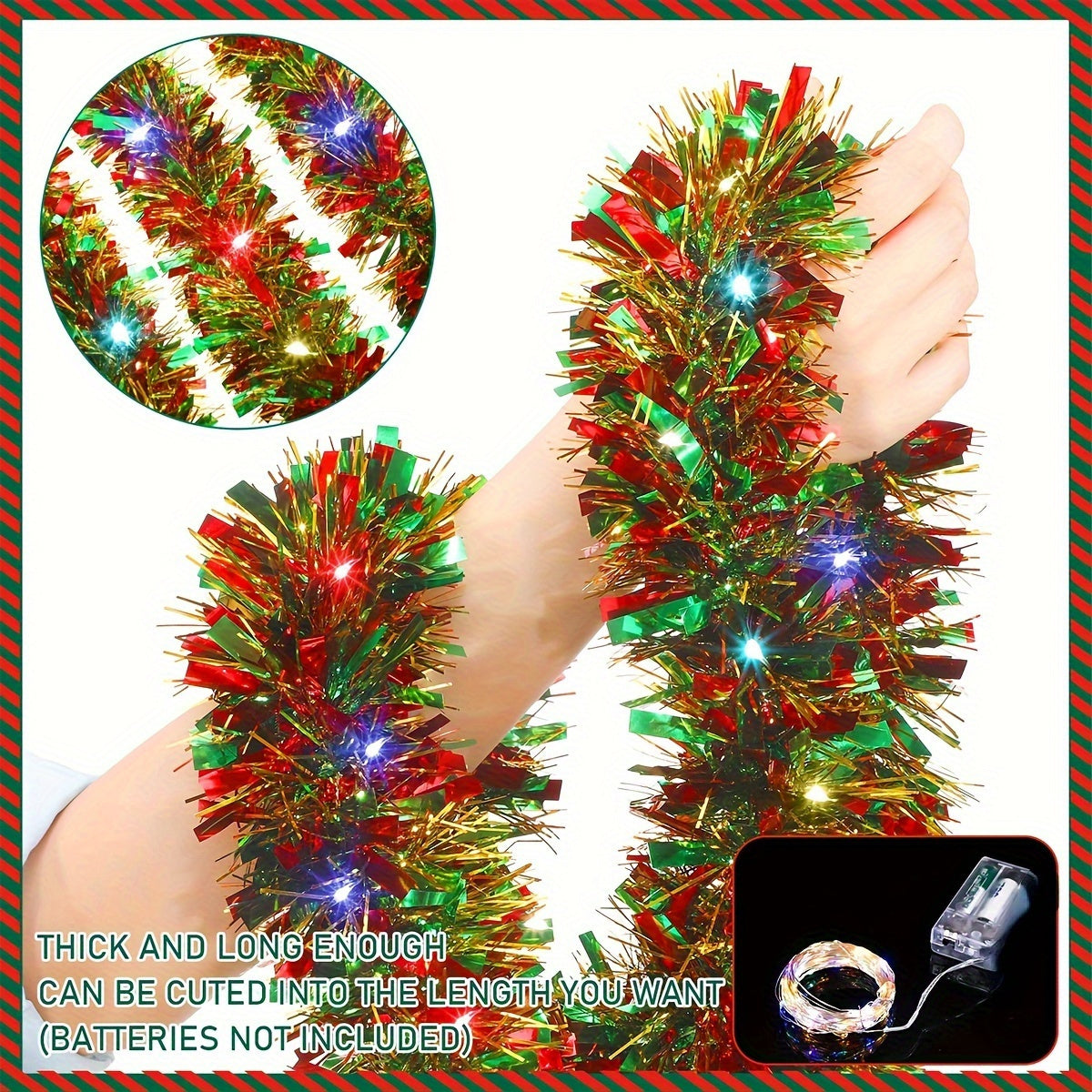 GlowGarland - 2-Pack LED Christmas Garland with 30 Lights