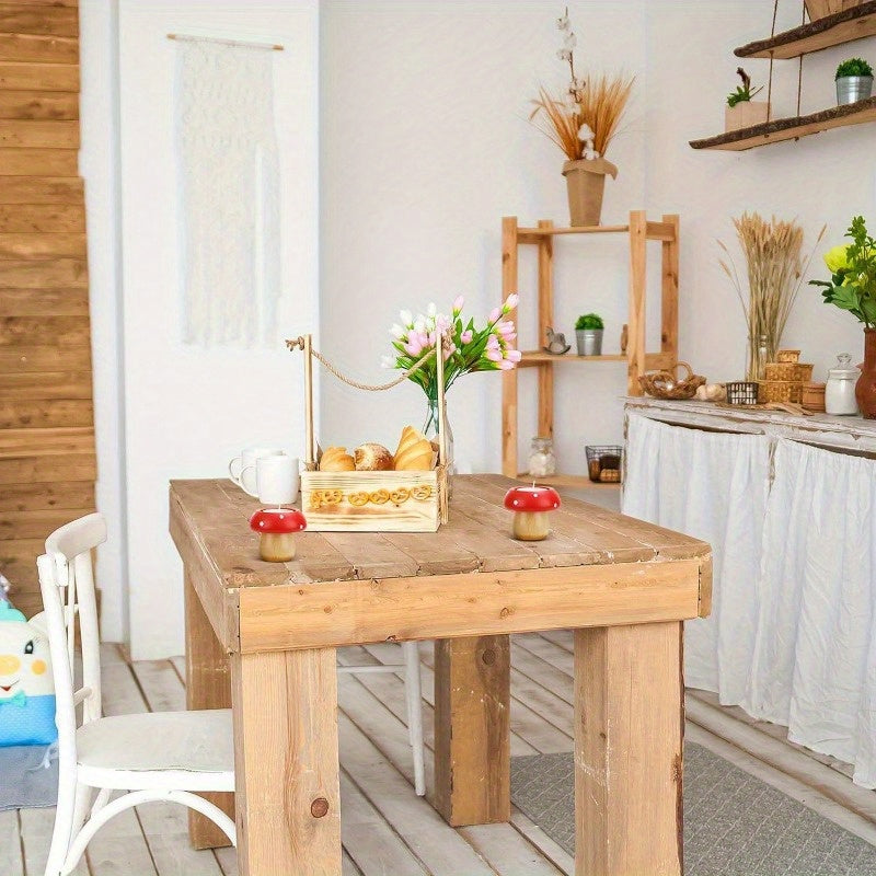 3 pezzi di portacandele a forma di fungo in legno - Decorazione carina per decorare la tavola