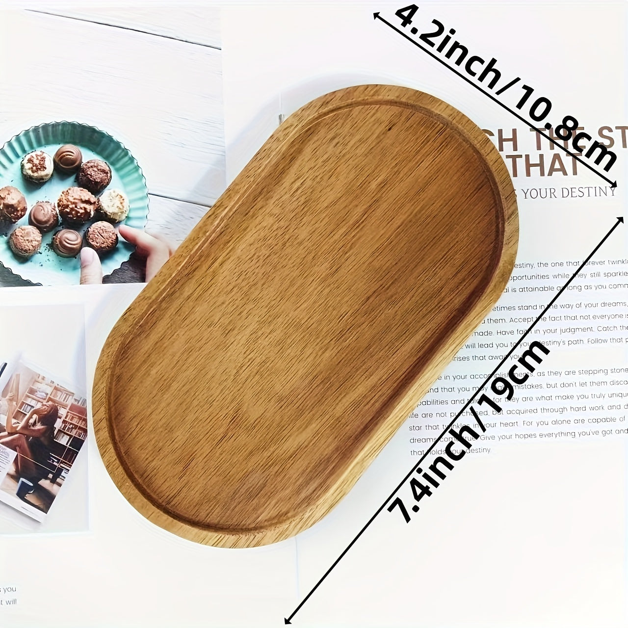 WoodServe - Oval Japanese-style Wooden Coaster