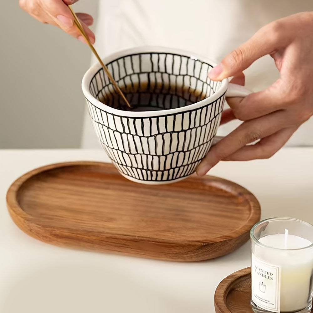 WoodServe - Oval Japanese-style Wooden Coaster