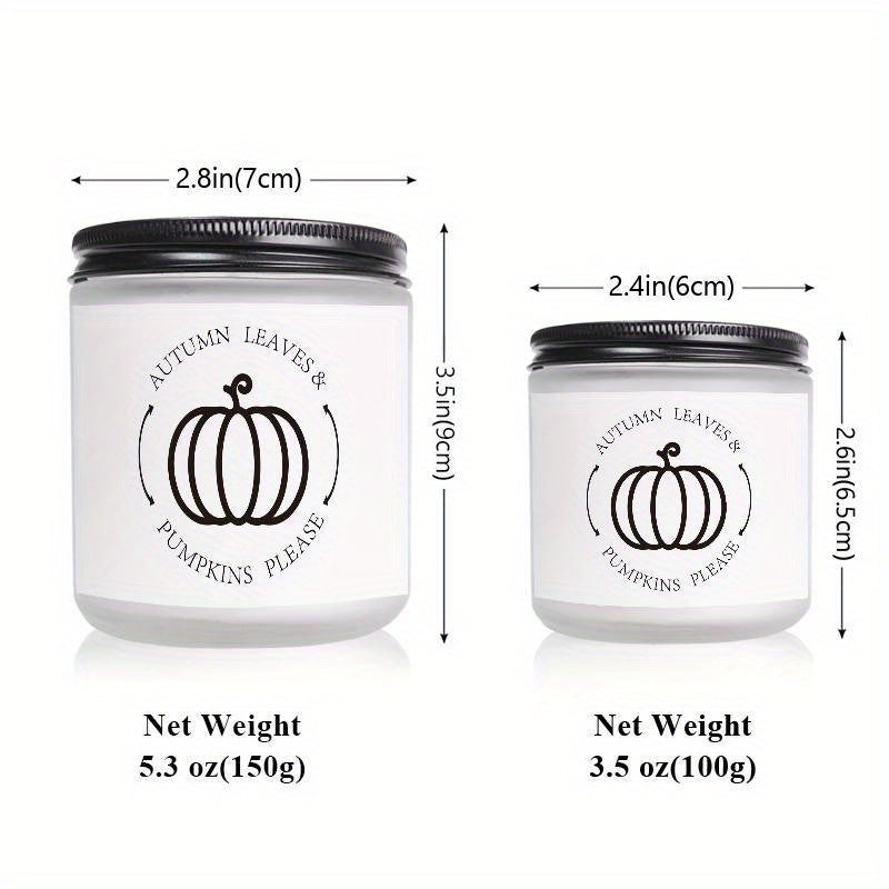 Candela profumata Foglie d'autunno e Zucche - Barattolo di vetro con coperchio, Aromaterapia stagionale senza elettricità