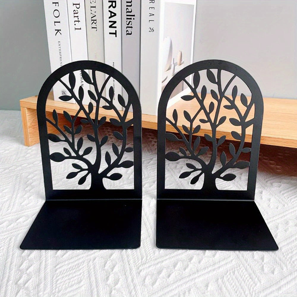 TreeLife - Classic Iron Powder-Coated Tree of Life Bookends for Office & Home