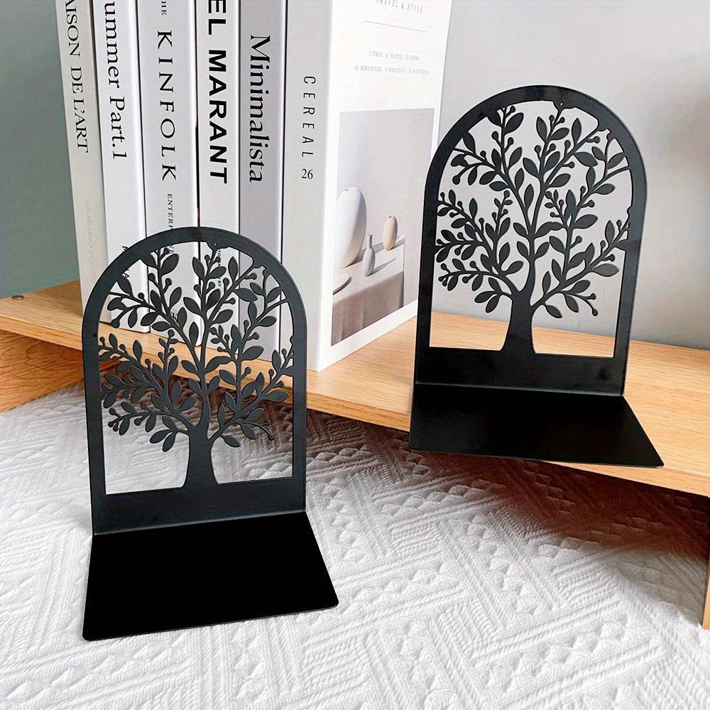 TreeLife - Classic Iron Powder-Coated Tree of Life Bookends for Office & Home