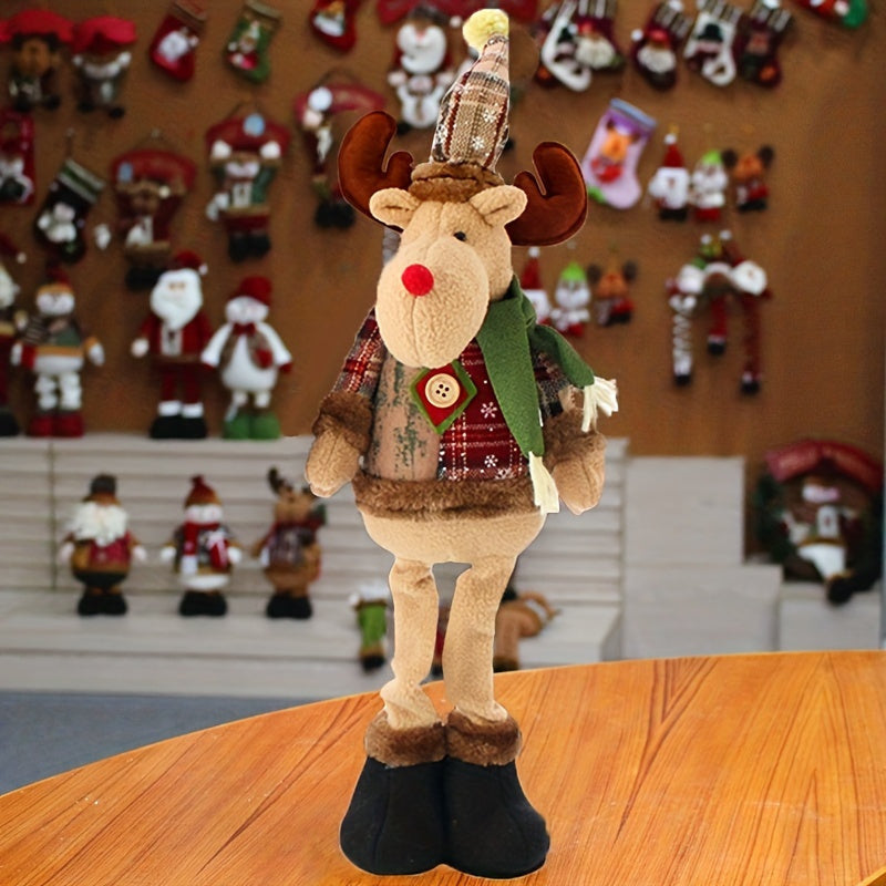 HolidayPop - Standing Christmas Figurine Set of 3, Reindeer, Snowman & Santa Claus