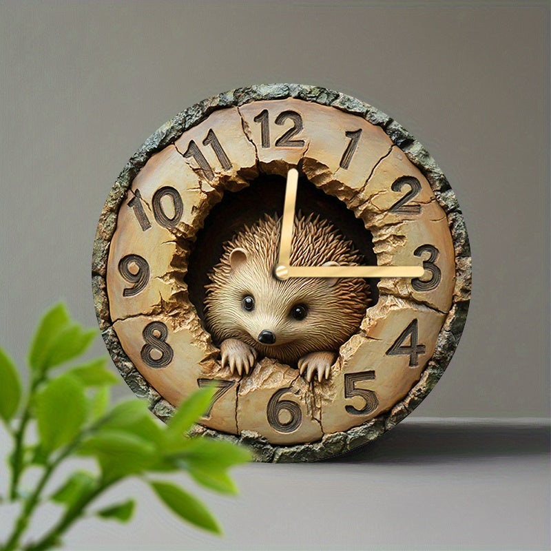 HedgeTime - Stille Decoratieve Egel Wandklok (20 cm)