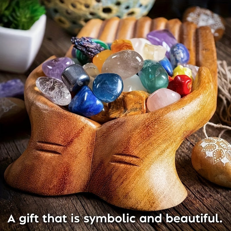 PalmServe Bowl - Handmade Resin Bowl with Crystal Palm for Storage and Display