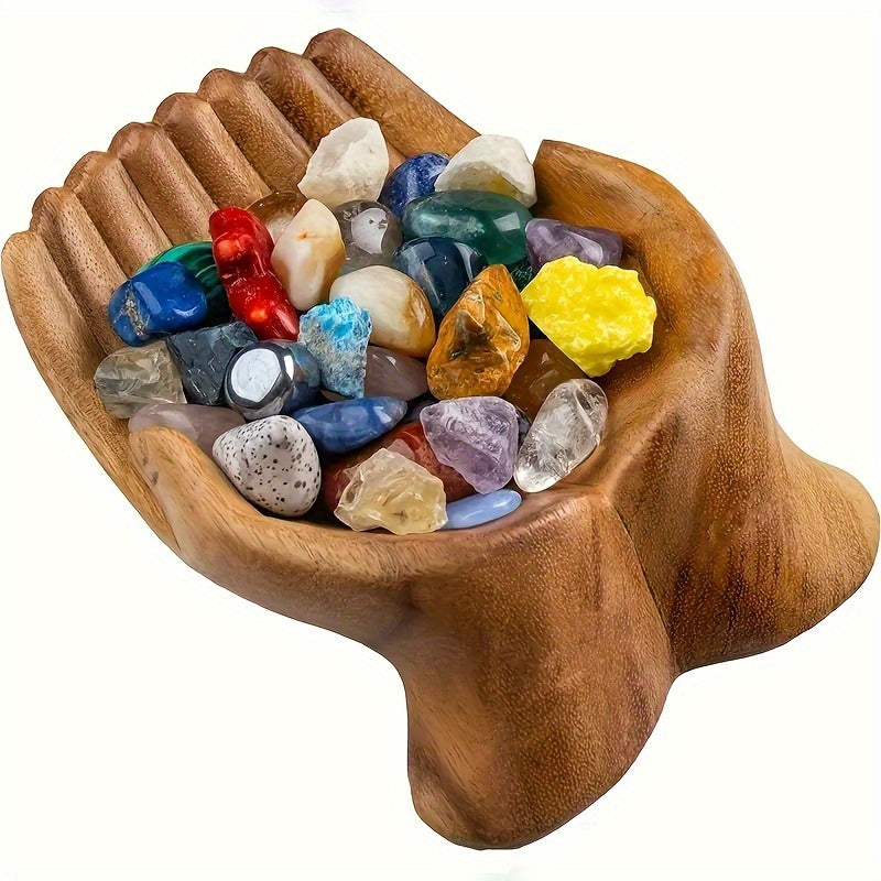 PalmServe Bowl - Handmade Resin Bowl with Crystal Palm for Storage and Display