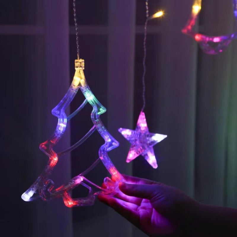 FestiveGlow - USB LED Christmas Light String with Tree, Reindeer & Bell Shapes