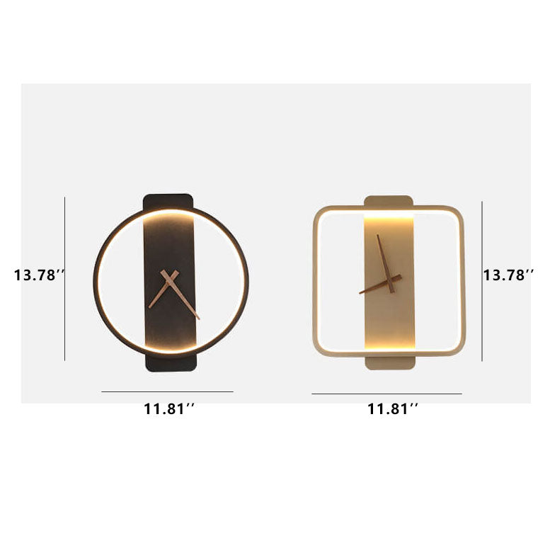 Lámpara de pared LED moderna, minimalista y en forma de reloj con 1 luz