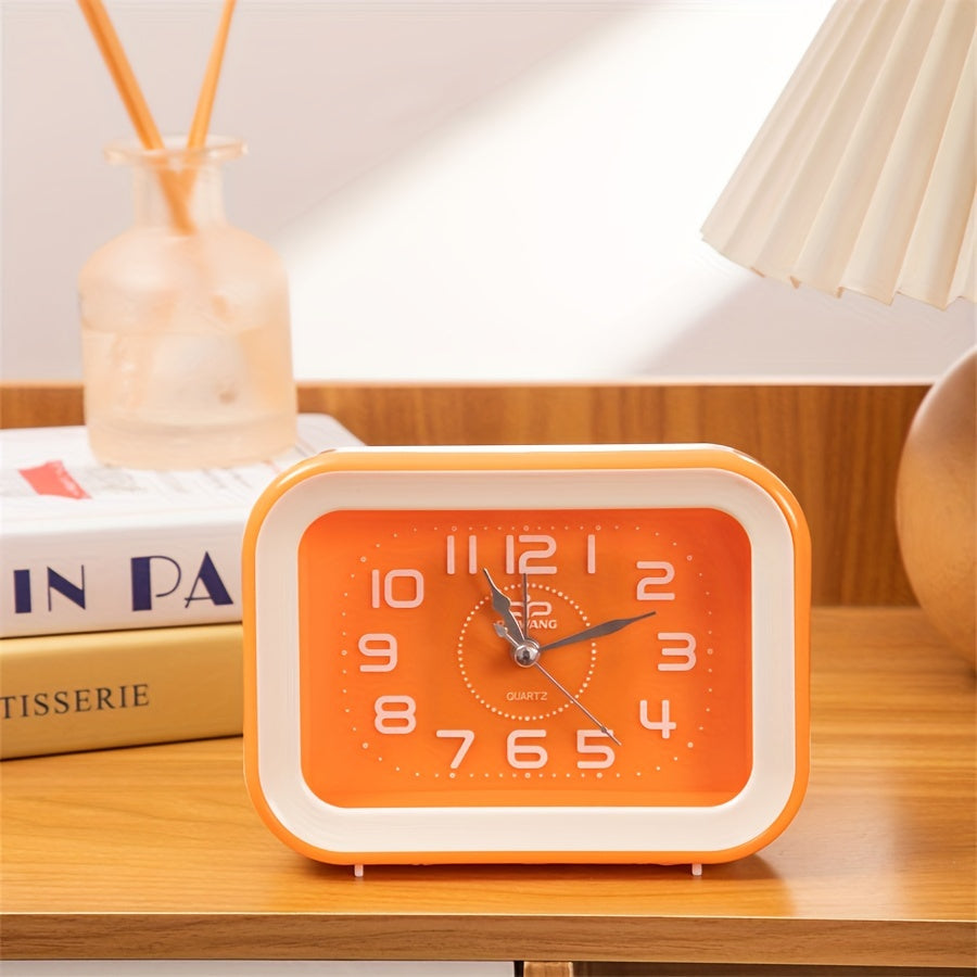 TimeCharm - Classic Rectangular Alarm Clock with Candy-Colored Design