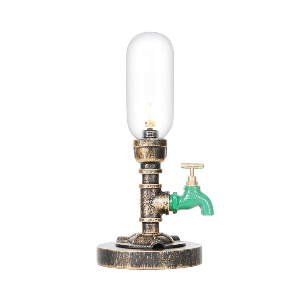 RoboGlow - Lampada da tavolo moderna con design industriale e tubo metallico