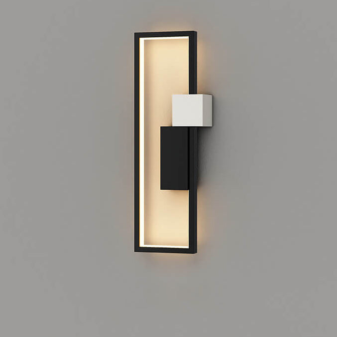 Lámpara de pared LED cuadrada minimalista con marco de hierro y silicona
