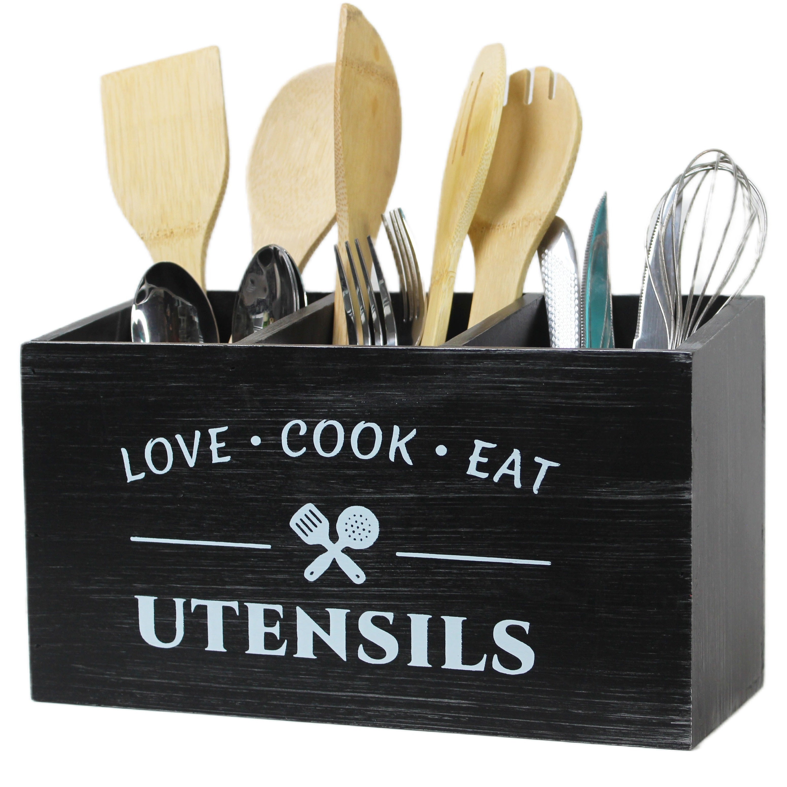 Caixa de Arrumação para Talheres de Madeira – Com Compartimentos para Cozinha, Quarto e Escritório