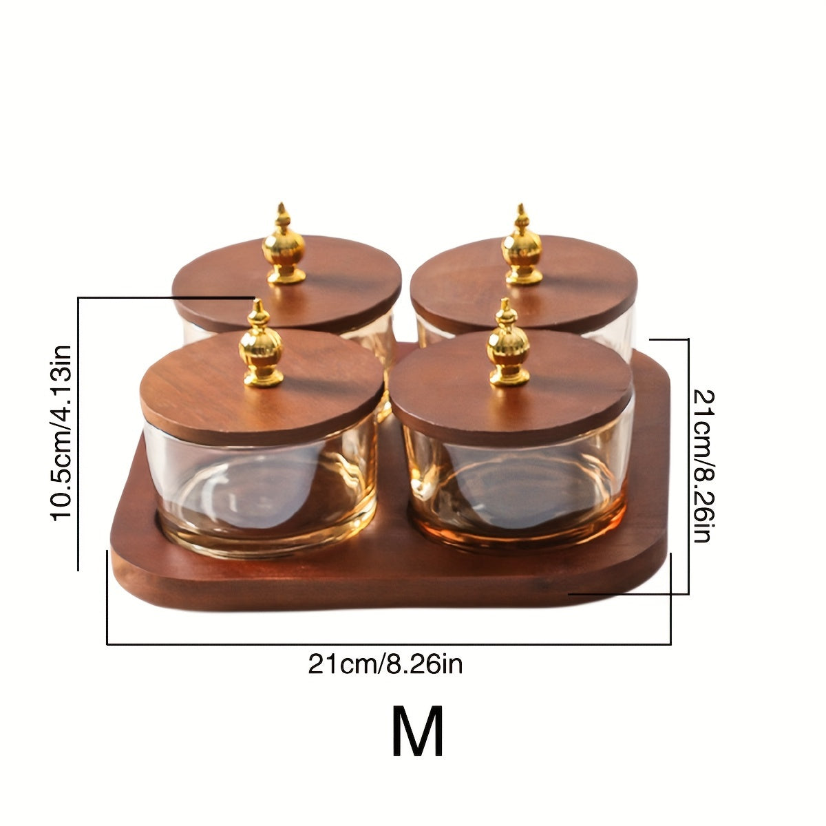 GlassSet - Luxury Glass Snack Bowls with Acacia Wood Tray