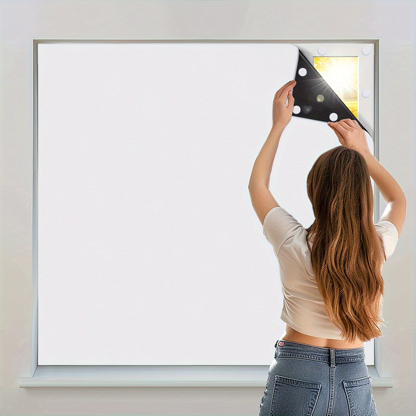 1 Peça de Cortinas Opacas - Persianas Opacas Portáteis, Revestimento de Janelas para Quarto e Sala de Estar