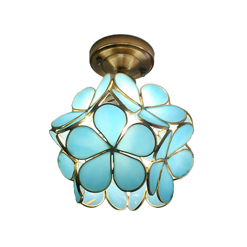Lampada da soffitto in PVC colorato stile retrò con motivo floreale