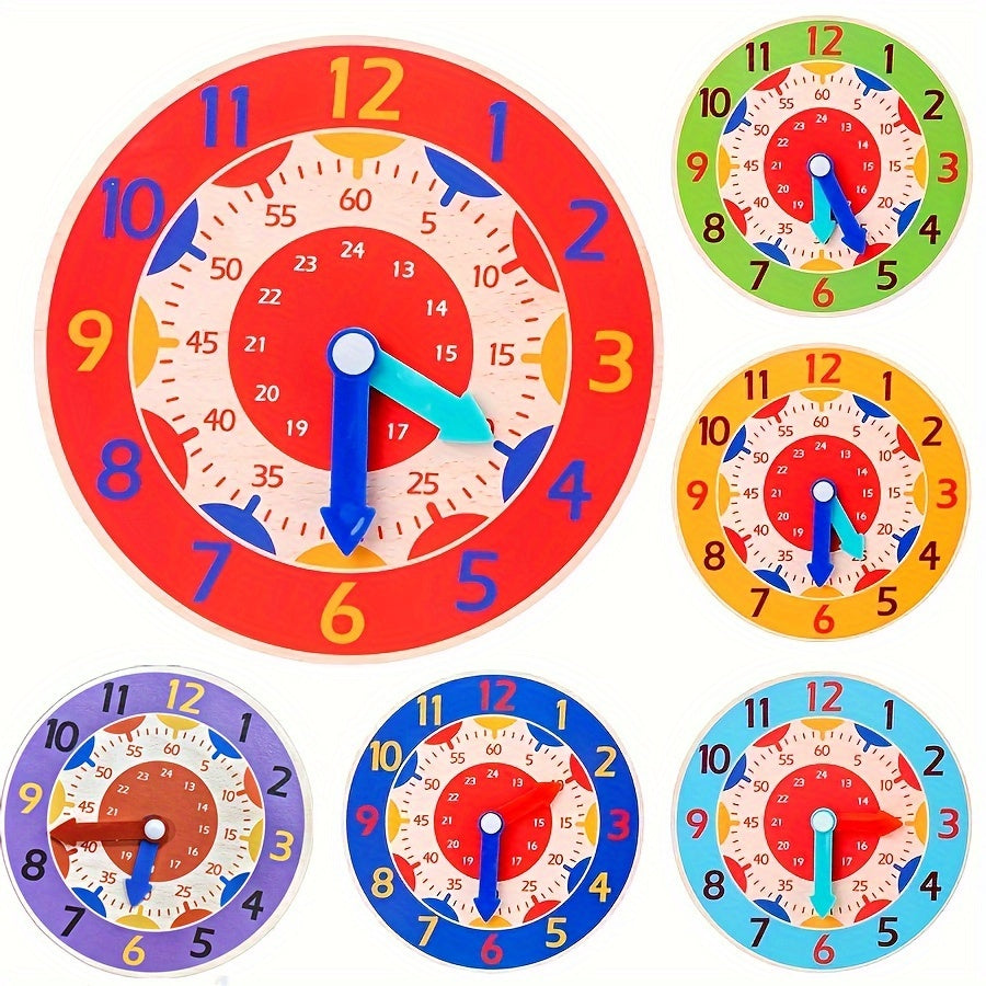 Orologio Educativo in Legno - Orologio Giocattolo per Bambini per Imparare l'Ora, Perfetto per Regali di Natale e Halloween