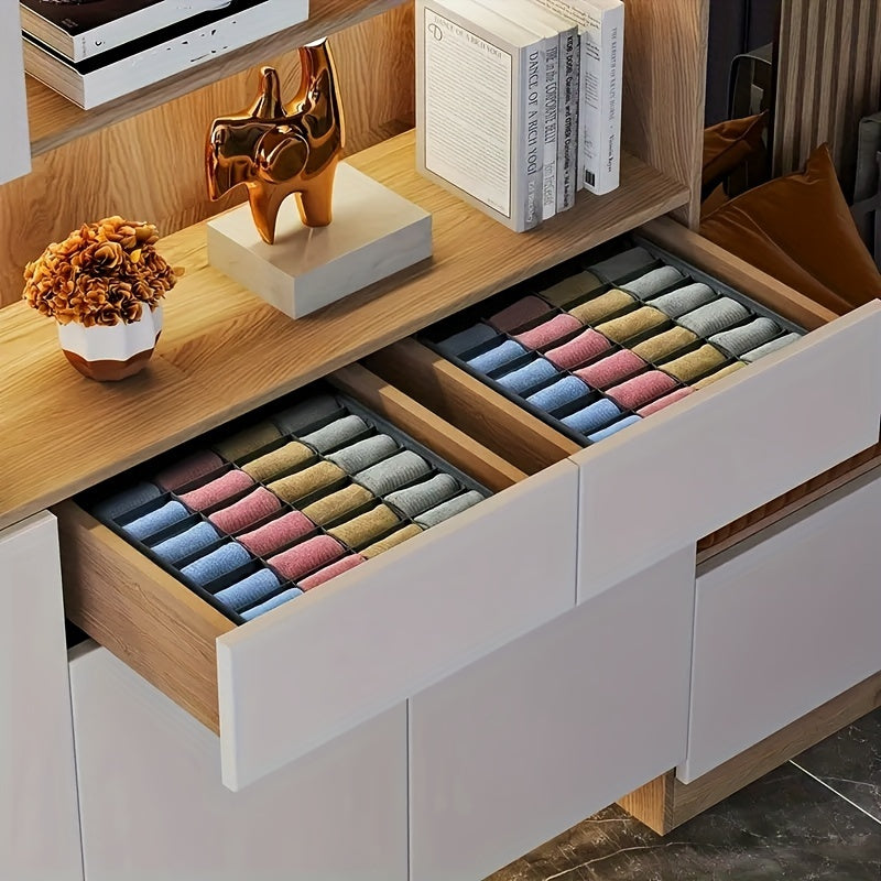 Set da 2 Organizer pieghevole per calze e biancheria intima con 24 scomparti