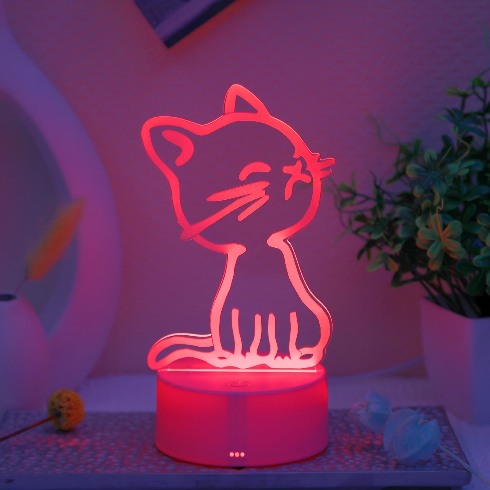 GlowPaw - Touch-Controlled 3D Cat Night Lamp