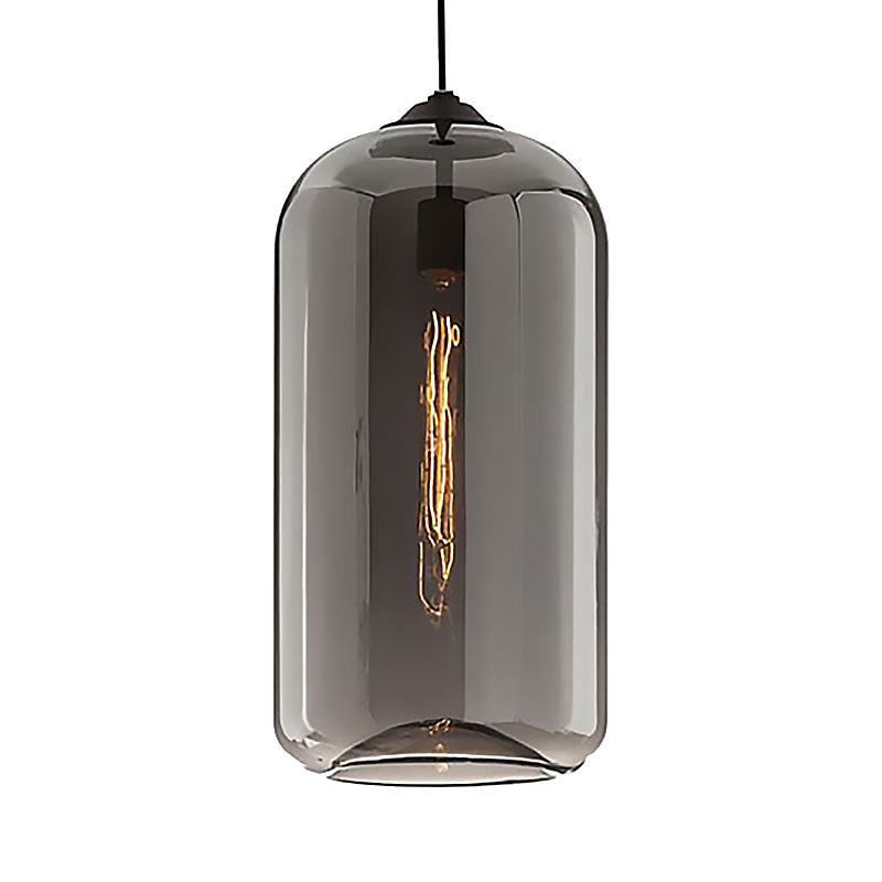 Wide Glass Pendant Lamp - Modern 1-Light Black Lamp