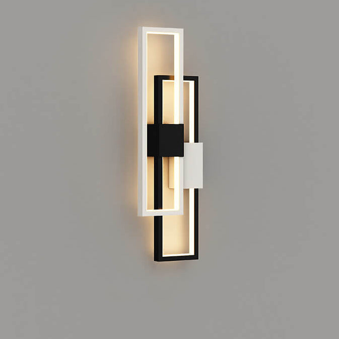 Lámpara de pared LED cuadrada minimalista con marco de hierro y silicona