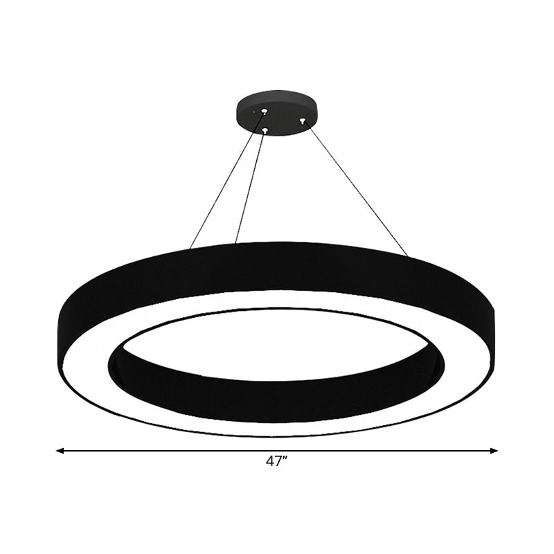 Set di lampade a sospensione LED minimaliste in acrilico per ufficio, nero