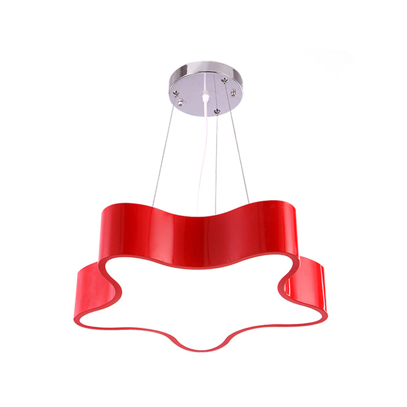 Lampada LED per bambini sospesa con paralume in acrilico a forma di stella, finitura rosso/verde/giallo