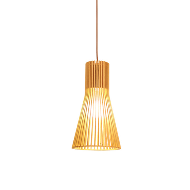 Lampada a sospensione in bambù asiatico con design a campana/emisfero/cipolla 1 luce beige piccola/grande apparecchio di illuminazione sospeso per sala da pranzo