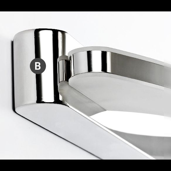 Leigh Moderna Minimalista Lampada da Parete LED Ovale Cromo Camera da Letto/Bagno Metallo Acrilico