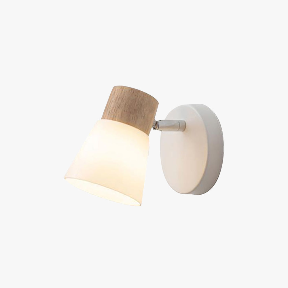 Lámpara de varita LED nórdica Ozawa Madera/Vidrio Salón/Comedor Blanco