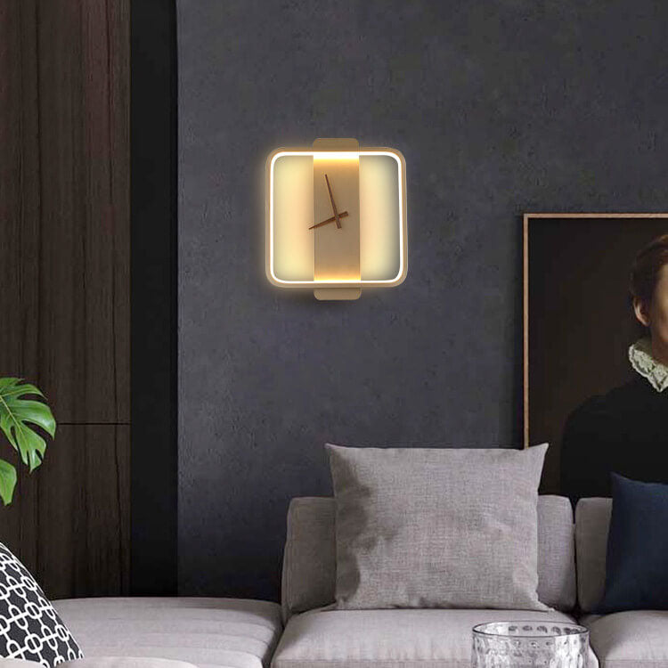 Lámpara de pared LED moderna, minimalista y en forma de reloj con 1 luz