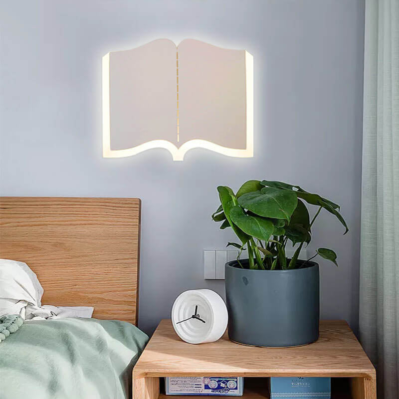 LichtHaus - Lampada da parete LED a forma di libro in ferro