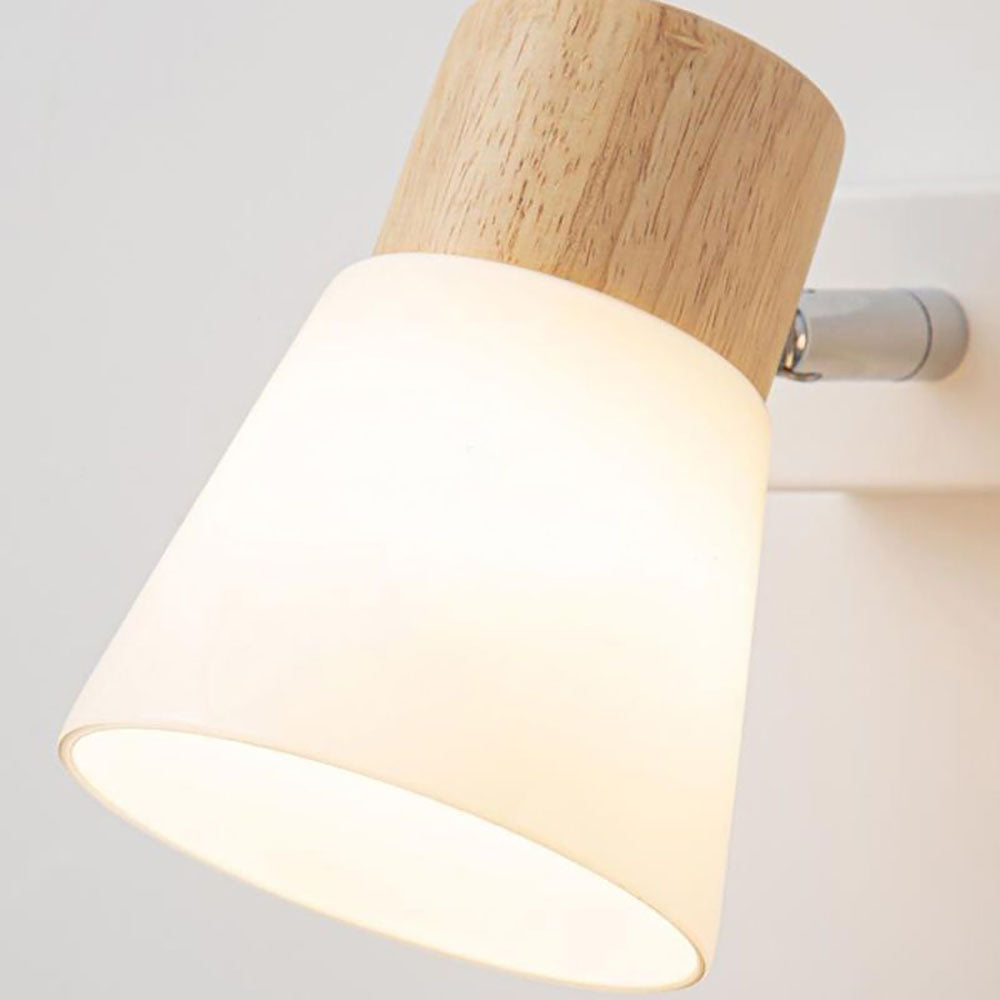 Lámpara de varita LED nórdica Ozawa Madera/Vidrio Salón/Comedor Blanco