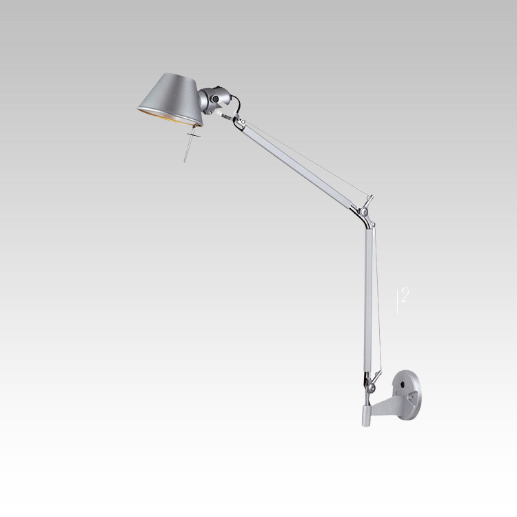 Zilveren Industriële Tafellamp - Telescopisch Design