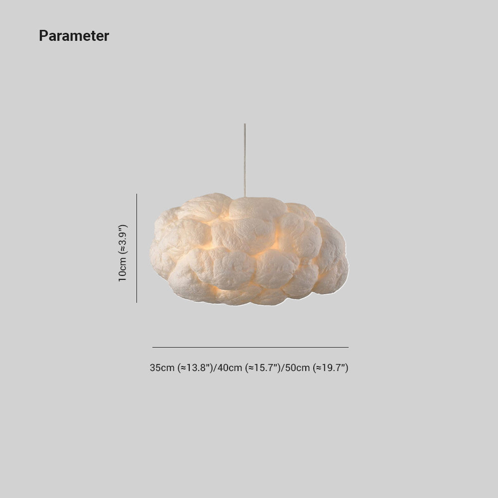 Lampada a sospensione LED Wolk di Aurora Design in PVC/Cotone Bianca