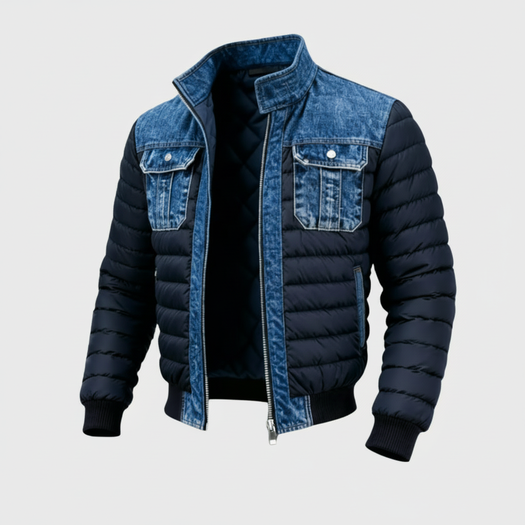 Giacca Uomo Denim Trapuntato Moderna