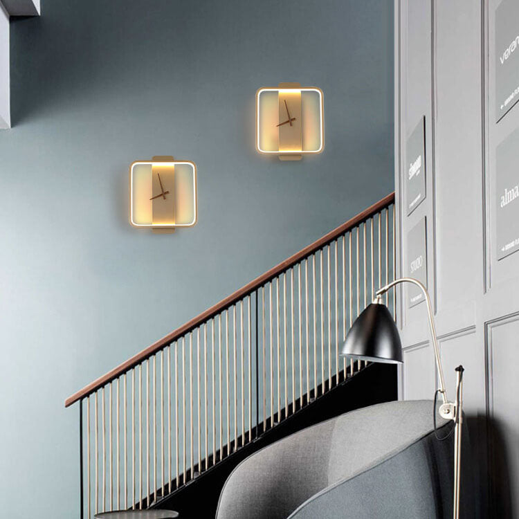 Lámpara de pared LED moderna, minimalista y en forma de reloj con 1 luz