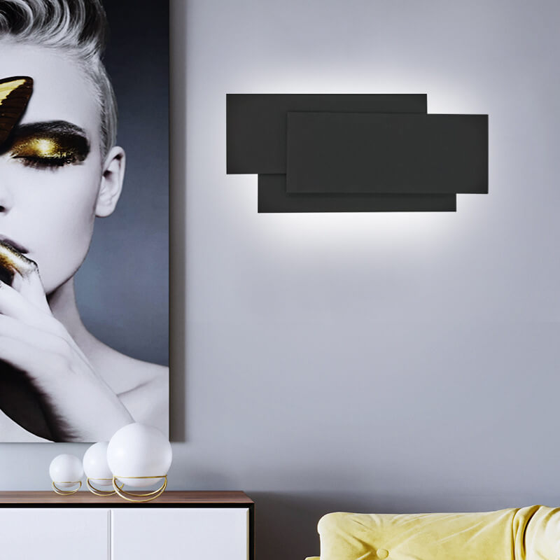 Candeeiro de parede empilhado minimalista quadrado em alumínio com LED