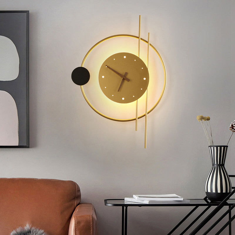 Nielsen Moderne LED Wandlamp Binnen Klok Zwart Kinderkamer Metaal