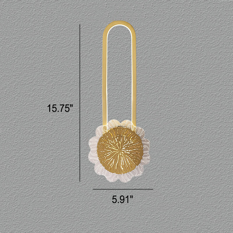 Lampada da parete LED industriale minimalista con anello in rame