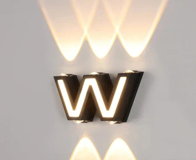 LumiLetter - Lampada da parete esterna a LED con lettere illuminate – Illuminazione decorativa resistente alle intemperie